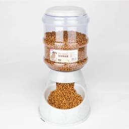 Plastic Dog Cat Food Dispenser 3.8L Gravity Feeder Pet Food Drinking Bowl Large Capacity with Storage Bucket