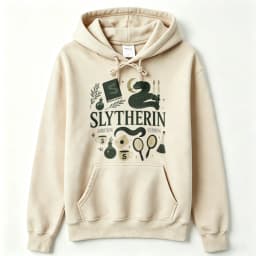 Slytherin Wizard Magic Items Graphic Hoodie Pullover Hooded Snake Moon Potion Bottle Spell Book Print Casual Fantasy Streetwear