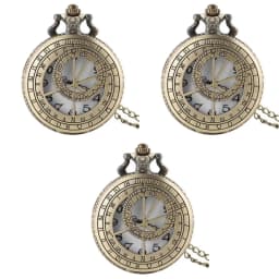 Zodiac Compass hollow out Pattern Bronze Retro Quartz Pocket Watches Men Women Necklace Watch Antique Pendant Gifts