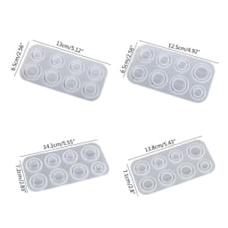 Resin Ring Molds Silicone,4 Style Silicone Molds for Epoxy Resin 8 Sizes for Making Rings,Earrings,Pendants,Crafts