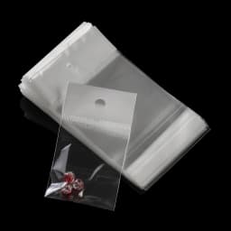 100pcs OPP Hanging Jewelry Storage Bags Clear Self-Adhesive Bags for Rings Earrings Bracelet Necklace Jewelry Display Packaging