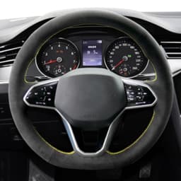 Car Steering Wheel Cover Customized Non-Slip Suede Braid For Volkswagen VW Atlas Golf 8 Mk8 Jetta Sharan Passat B9 Tiguan