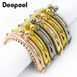 5/10Pcs Deepeel 5cm Embossed Metal Coin Purse Frame Bag Handle Double Ear Wallet Kiss Clasp DIY MouthGold Bags Pendant Accessory