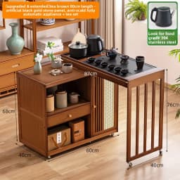 2025 Hot Selling Portable Tea Table with Heating Kettle for Home Balcony Tea Ceremony
