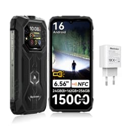 Blackview ROCK 1 Rugged Smartphone, Android 16, 24GB(8+16GB Expand) RAM 256GB ROM, 6.56" HD+ IPS Display, 15000mAh Large Battery, Underwater Camera, IP68 IP69K, Helio G81, Wi‑Fi 5 BT 5.0, NFC