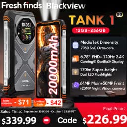 【World premiere】Blackview Oscal TANK 1 Rugged SmartPhone 5G MediaTek Dimensity 7050 6.78" 2.4K 120Hz Display 20000mAh NFC 64MP
