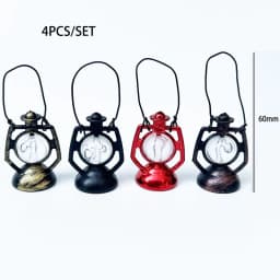 1:12 Miniature Kerosene Lantern Mini Retro Oil Lamp Dollhouse Accessories Kerosene Lantern Model Ornaments Pretend Play Toys