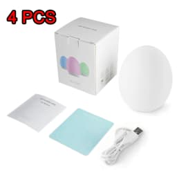 1/2/4PCS Portable Egg Shape Night Light Ambient Lamp 7 Color Changing RGB Remote Control Touch Dimmable Lamp USB Rechargeable