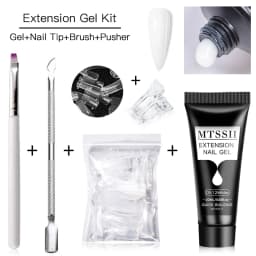 5PCS/Set 20ml Poly Nail Extension Gel Set Soak Off UV LED Acrylic Crystal White Clear Nude Pink Gel Nail UV Construction Gel Kit