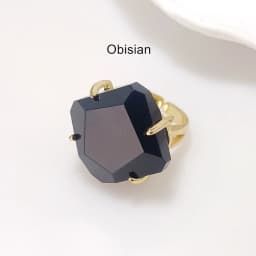 FUWO Wholesale 5Pcs Natural Semi-precious Stone Rings,Claw Setting Design Faceted Crystal Ring For Valentines Gift RG095