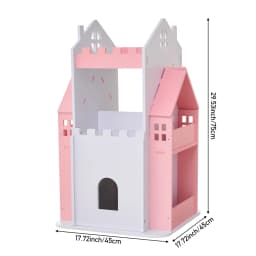3/4 layer castle children's house rotating bookshelf toy storage rack display bookshelf storage cabinet home decoration