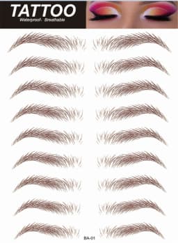 4D Hair Like Eyebrows Makeup Waterproof Eyebrow Tattoo Sticker Long Lasting Natural Fake Eyebrow Stickers Cosmetics 10 pairs 1PC