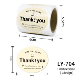 120Pcs Simple Oval Thank You Seal Sticker Cake Bakery Baking Gift Stickers for Homemade Packaging Decoration Label