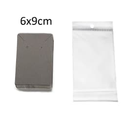 50Sets Earring Cards with 50pcs Bags Necklace Earring Display Cards Self-Seal Bags for Jewelry Packaging Price Tag Card Holder