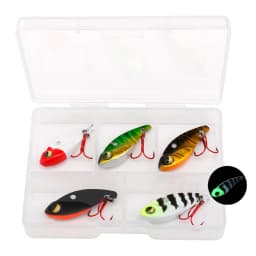 GOBASS 5pcs Mini Metal VIB Blade Jig Fishing Lure 25mm 3g Sinking Vibration Artificial Baits Spoon Vibe for Bass Pike Perch