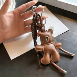1 Piece Leather Little Bear Woven Rope Backpack Pendant Decoration Fashion DIY Keychain Bag Accessories