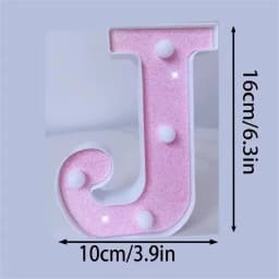 1PC 16cm Pink Glitter LED Letter&Number Lights Battery Powered Decorative Lights For Wedding,Proposal,Birthday,Party,Photo Props
