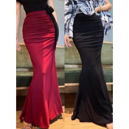 2025 New Design Slimming Pleated Wrap Body Long Skirt Women's Stylish Commuter Sexy High Waist Versatile Skirt