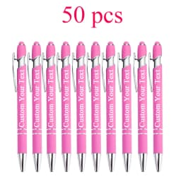 10-100 Customized Ballpoint Pen with Stylus Tip Print Name Logo Metal Pen for Business Graduation Birthday Anniversary Gift Pen