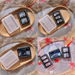 Photo Frame Resin Art Shaker Mold Creative Card Pendant Clear Quicksand Silicone Mold DIY Crafts Casting Epoxy Mold for Keychain