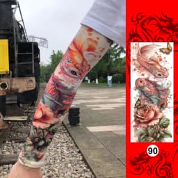 1 Pair Ice Silk Tattoo Arm Sleeves Long Summer Seamless Sun Protection Men Women Outdoor Gloves Drive Armguard
