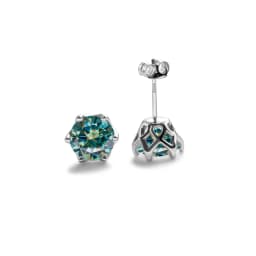 Real 925 Sterling Silver Classic Round Stud Earrings 0.5/1/2CT*2 D Color Moissanite Fashion Jewelry Womens Earrings For Party