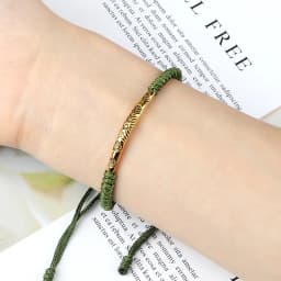 Red Thread Braided Bracelet Golden Silver Color Long Tube Bangle Handmade Adjustable Women Men Fashion Friendship Jewelry Gift