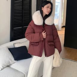 Simple Faux Fur Collar Padded Parka Women Thick Warm Winter Puffer Jacket 2026 Ladies Office Wear Casual Solid Zipper Outerwear