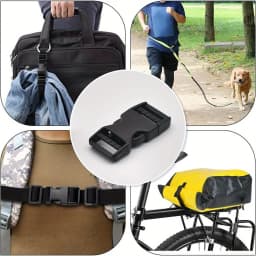Buckles and Straps Set, 6Yards Nylon Webbing, 6pack Side Release Buckle, 12pcs Tri-Glide Sliders for DIY Luggage Strap, Backpack