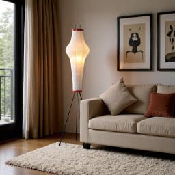 Akari Rice Paper Floor Lamp Led Stand Light with E27 Bulb for Living Room Bedroom