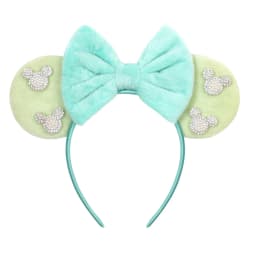 Cute Pink Plush Mouse Ears Headband With Rhinestone Bow Pearl Accents For Party Cosplay DIY Birthday Gift, Kids & Adults