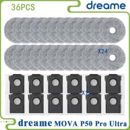 Fit For (Dreame X40 Ultra / L40 Ultra, MOVA P50 Pro Ultra /P10 Pro Ultra) Main Roller Tricut Brush Filter Mop Cloth Dust Bag