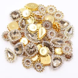 50pcs Mixed Sunflower Claw Sew On Rhinestones Trim Shiny Crystal Stones Glass Beads Gold Flatback Sewing Rhinestones for Clothes