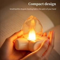 Mini Campfire Simulation Flame Night Light USB Rechargeable Table Lamp LED Candle Lamp Bedroom Decor Atmosphere Lamp Gift