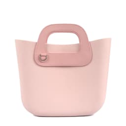 Tanqu Edge Painting Silver Metal D Buckle Mini Oblong Leather Handle for O Bag Mini O Chic Handbag