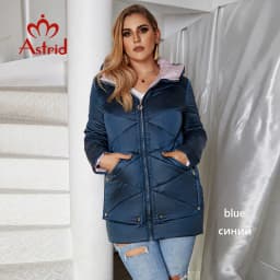2022 Astrid winter jacket women Plus Size ontrast color Waterproof fabric with cap thick cotton clothing warm women parka M-2090