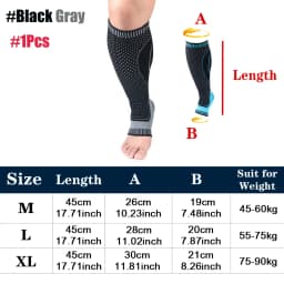 1Pcs Women Men Compression Calf Sleeve Support Suitable For Running Basketball Protection Calf Ankle Socks Open Toe Calf Socks