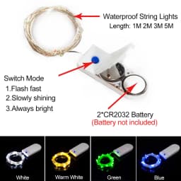 3 Modes 1M 2M 3M 5M Led Fairy Lights Copper Wire String Holiday Outdoor Lamp Garland For Christmas Tree Wedding Party Decoration