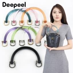 2/4Pcs U-shaped Plastic Bag Handle Acrylic Transparent Purse Frame Kiss Clasp Women Handbag Woven-bag Replace Bags Accessories