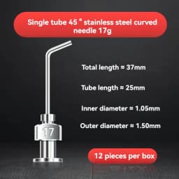1-inch 45 degree bent metal injection needle tube, stainless steel dispensing needle, dispensing needle distributor accessories