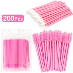 200pcs Eyelash Extension Supplies Set Disposable Lash Spoolies Brushes Eyelashes Micro Brush Mascara Wand Lipstick Applicator