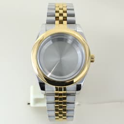 39mm 36mm Round Edge Watch Case Sapphire Crystal Glass For Seiko NH35 NH36 NH38 NH34 Miyota 8215 Movement Presidential Bracelet
