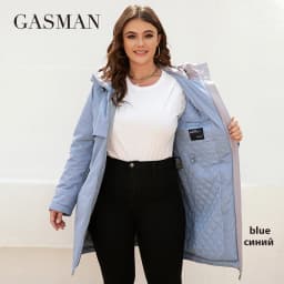 GASMAN New women's coat spring 2022 brand Mid-Length Fashion Women's jacket Contrasting trench pocket hooded casual parkas 8266