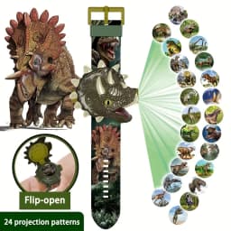 1Pc 3D Dinosaur Projection Electronic Watch for Kids - Fun Luminous Toy and Kindergarten Gift