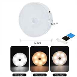 3Color Adjustable LED Night Light USB Rechargeable Night Lamp For Kitchen Cabinet Wardrobe Lamp Staircase Wireless Closet Light