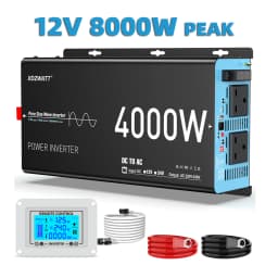 U.K Plug Pure Sine Wave Power Inverter 4000W 8000W(Peak) DC 12V To AC 240V LCD Display Remote Control Solar Car RV Boat Inverter