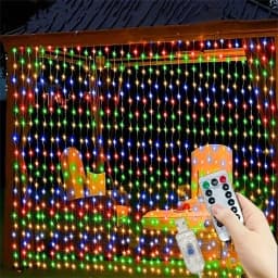 1pc 6x3/3x3/3x2/3x1m USB LED Curtain String Lights EID Mubarak Bedroom Garland Fairy Lamp Wedding Party Home Ramadan Decoration