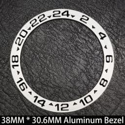 Sloping 38mm * 30.6mm Ceramic/Aluminum Blue Luminous Bezel GMT and Diving Watch Insert Fit for 40mm Watch Case Replacement Watch