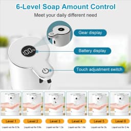 Battery display Electric Soap Dispenser 380ml USB Rechargeable 4 Gears Bubbling Duration Sensor Auto-Sensing For Kitchen