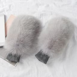 2026 New Style Winter Warm Genuine Fox Fur Covered Gloves Women Fashion Real Fox Fur Glove Outdoor Russia Thick Glove Women Warm